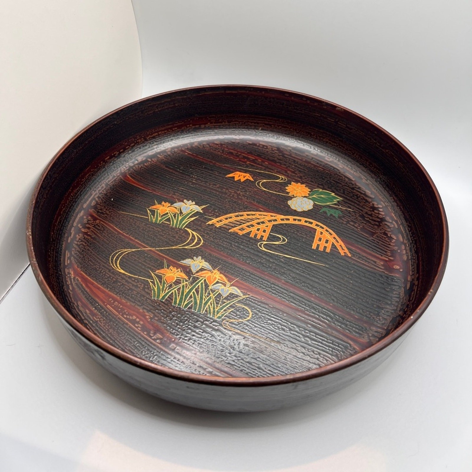 Vintage Marusei Art Japanese Lacquerware Tea Serving Tray