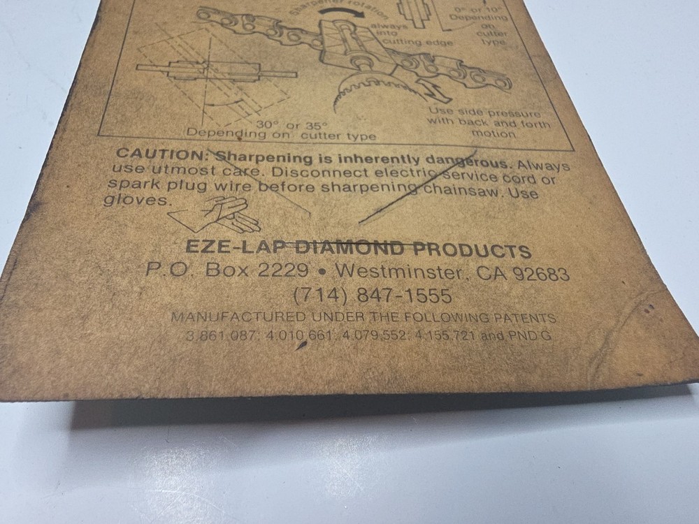 EZE-LAP Diamond Chainsaw Sharpener Model CSG 5/32'',3/16'',7/32'' Power Drill