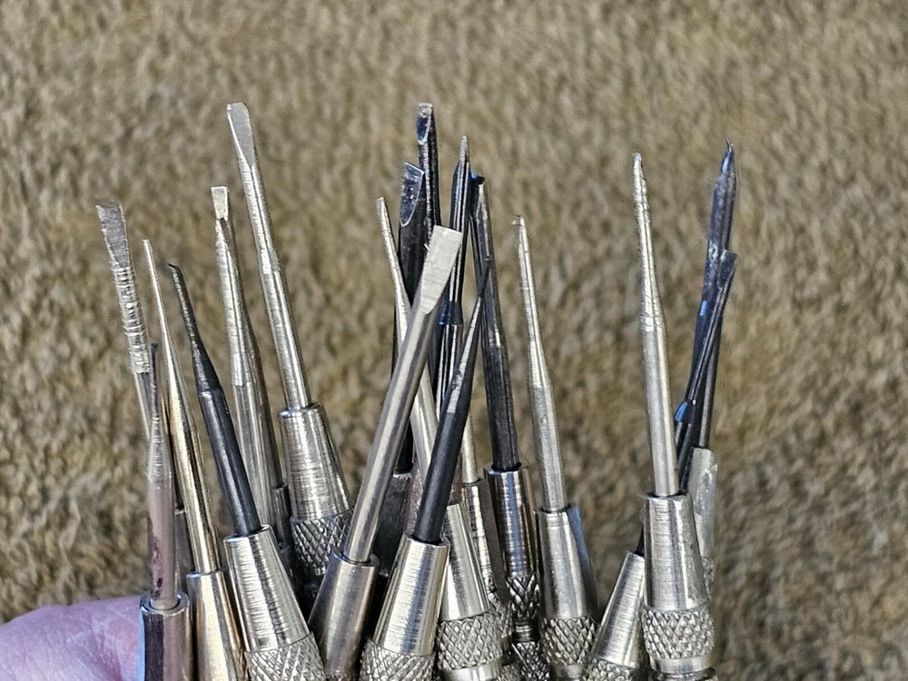 19 KD Precision Screwdriver Mini Driver Bit Slotted Set Changeable Tips USA