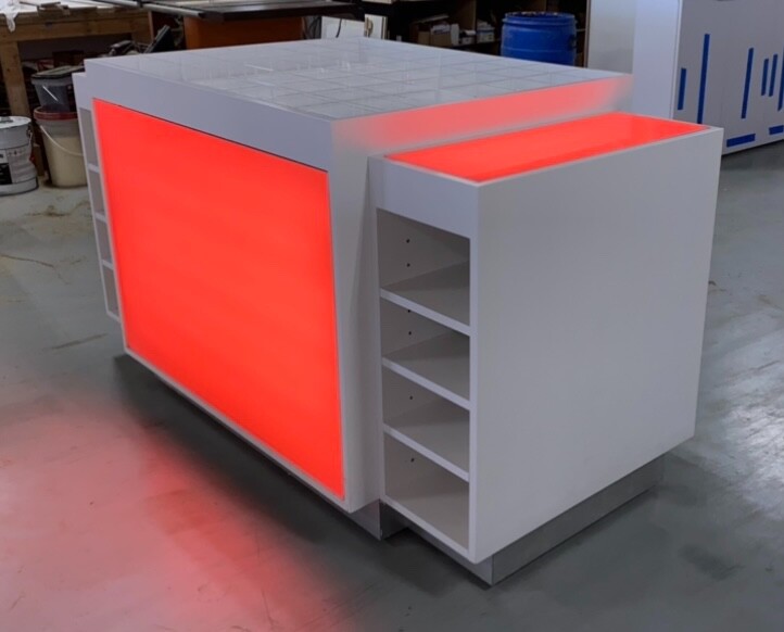 Steve Madden Custom LED Retail Display Fixture / Table / Showcase / Storage