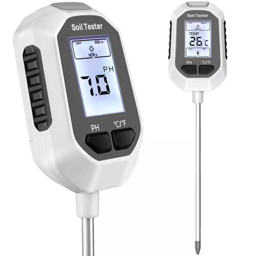 4 in 1 Soil Test Meter with Temperature, Moisture, PH Meter, Sunlight Intensity