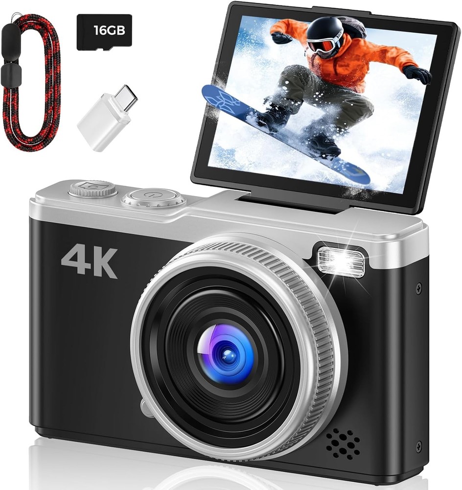 MaxMango Digital Camera, 64MP Autofocus Vlogging Camera for YouTube with 64G
