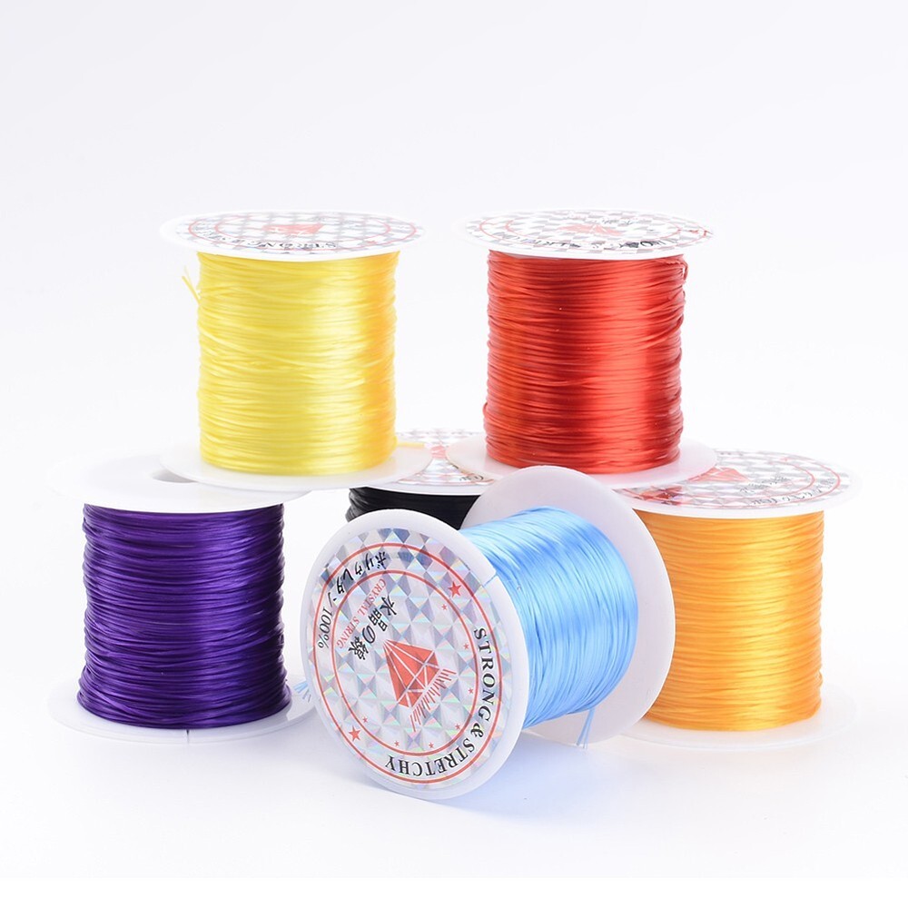 25 rolls Flat Elastic Crystal String Elastic Beading Thread DIY Bracelet Making
