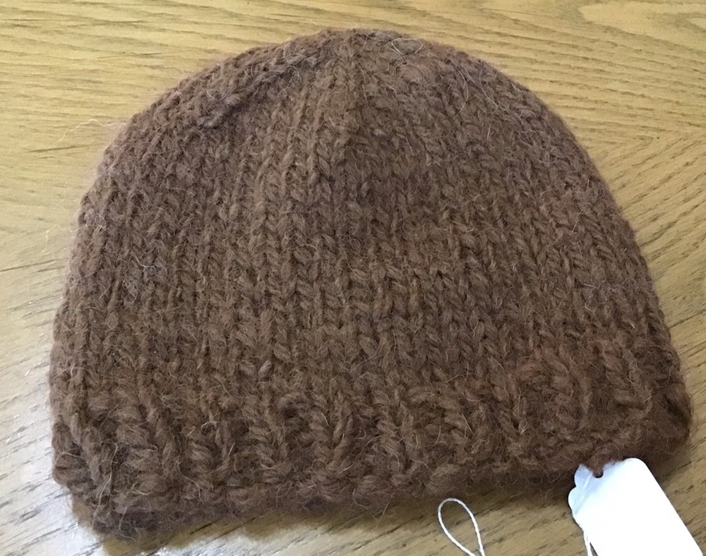 Brown Alpaca Crocheted Handmade Skull Cap