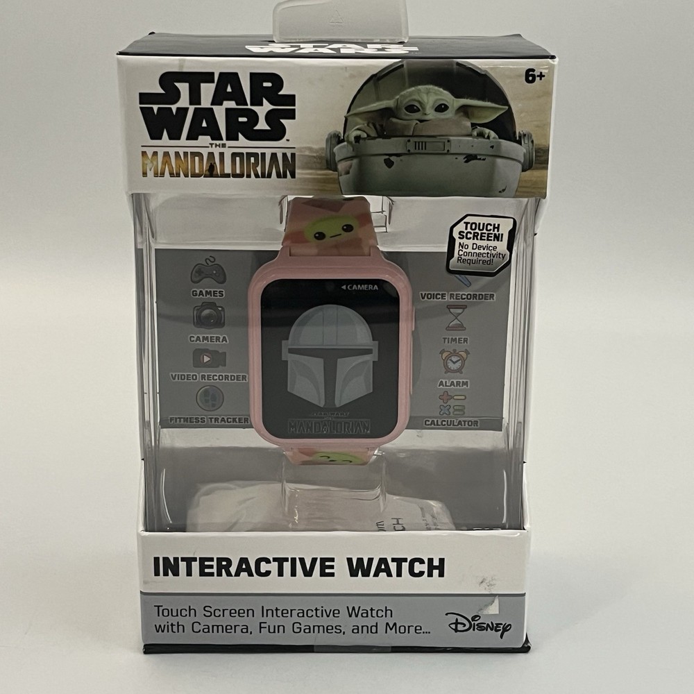 NIB Star Wars: The Mandalorian Grogu Interactive Smart Watch - Pink Sealed