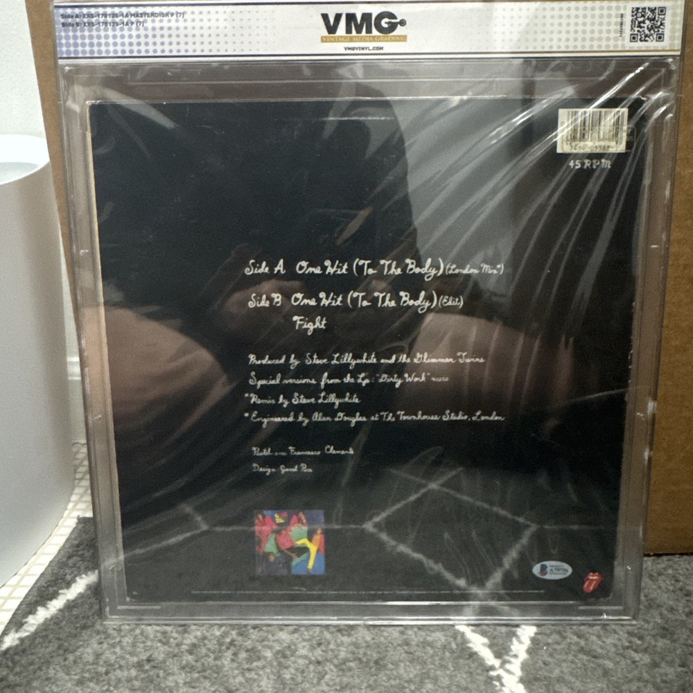Signed Keith Richards Rolling Stones One Hit (To The Body) Vinyl BAS VMG Graded
