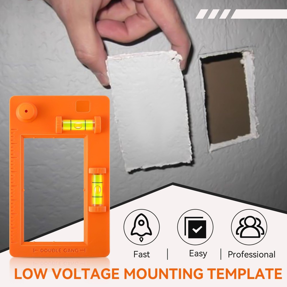 Low Voltage Mounting Bracket Template, Horizontal or Vertical Mounting Templa