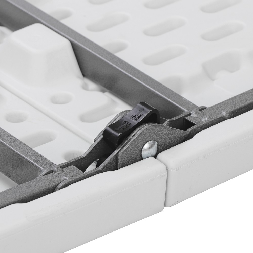 6' Plastic Table Fold-in-Half Picnic Utility Table w/ Handle Multipurpose White