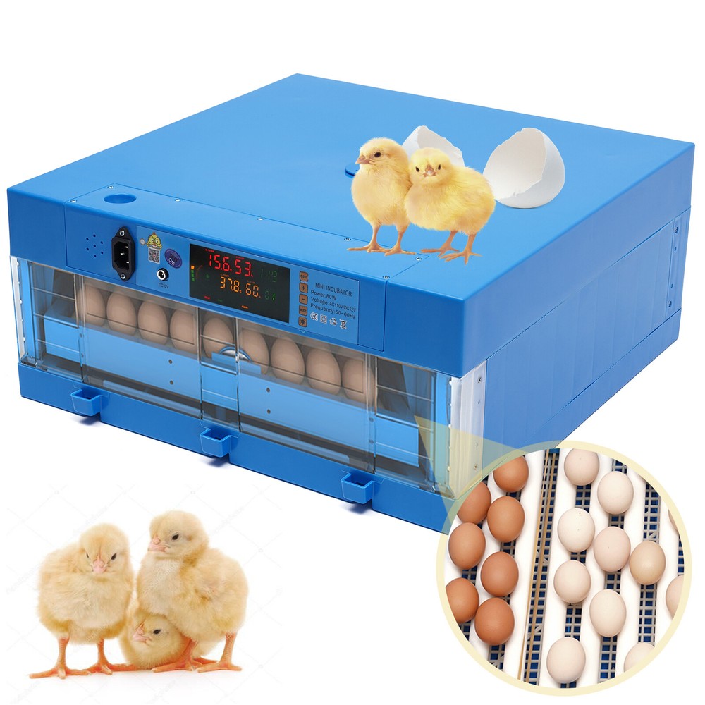 48 Eggs Incubator Temperature Control Automatic Digital Chicken Egg Hatcher New