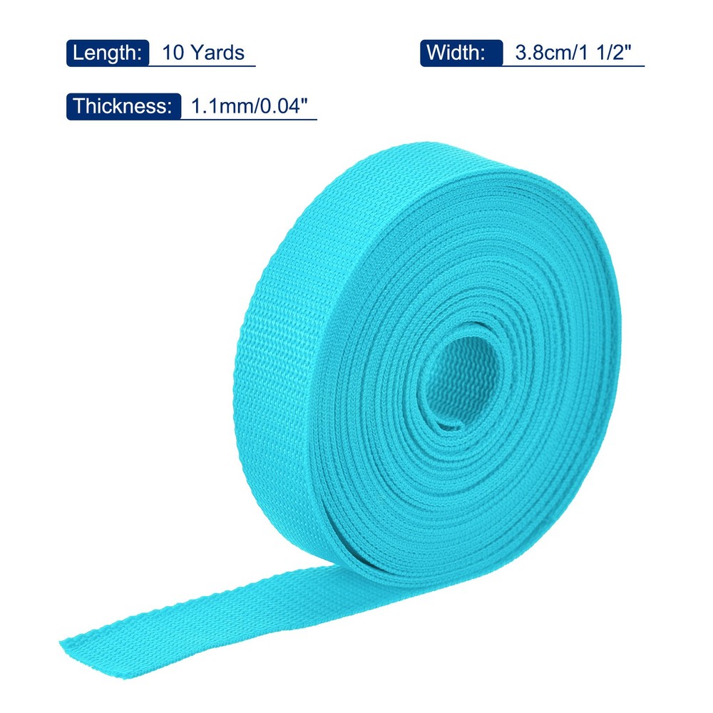 Lightweight Polypropylene Webbing Strap 3.8cm 10 Yard Light Blue