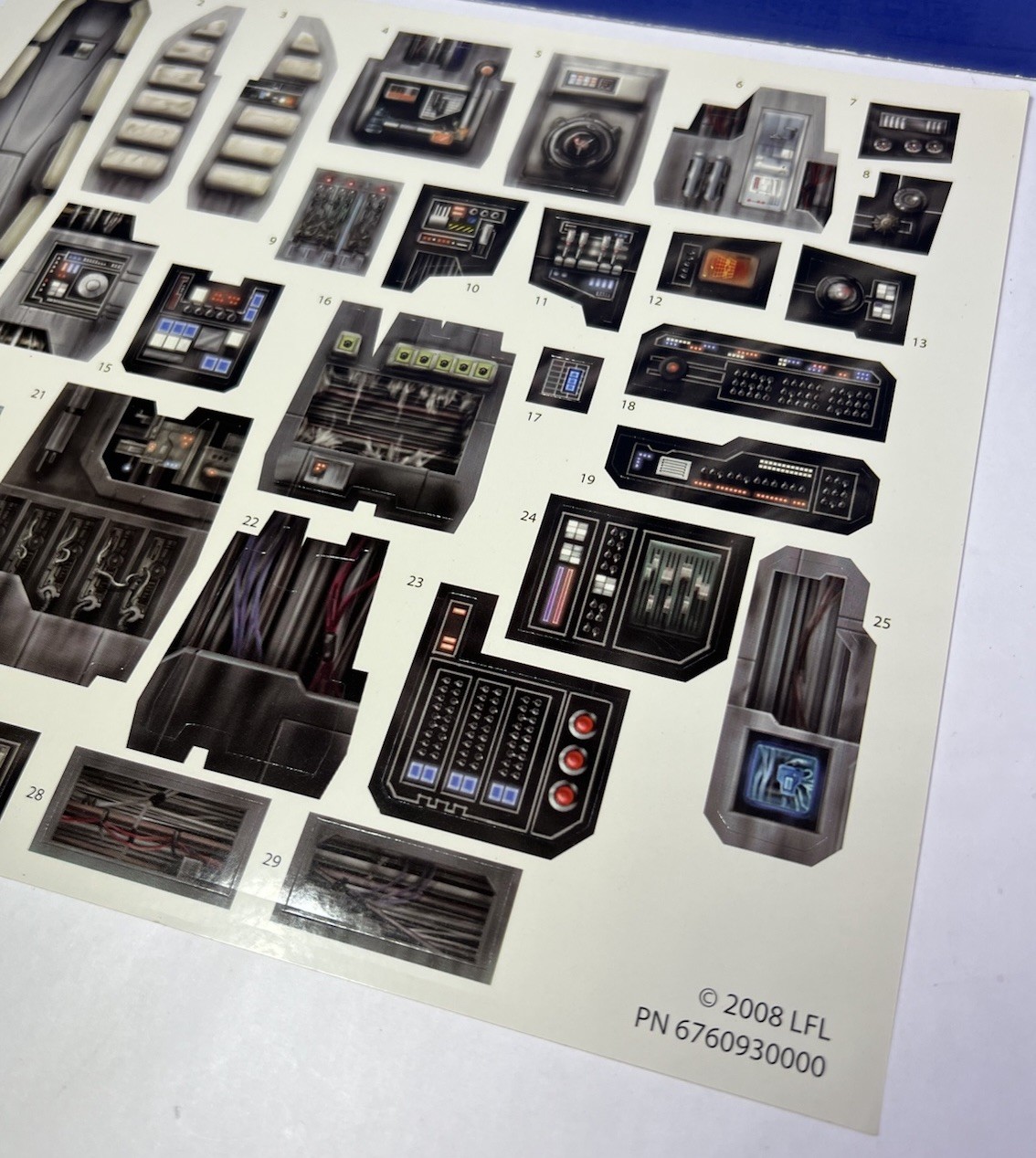 Star Wars 2008 LFL Legacy Collection Millennium Falcon Unused Sticker Sheet OEM