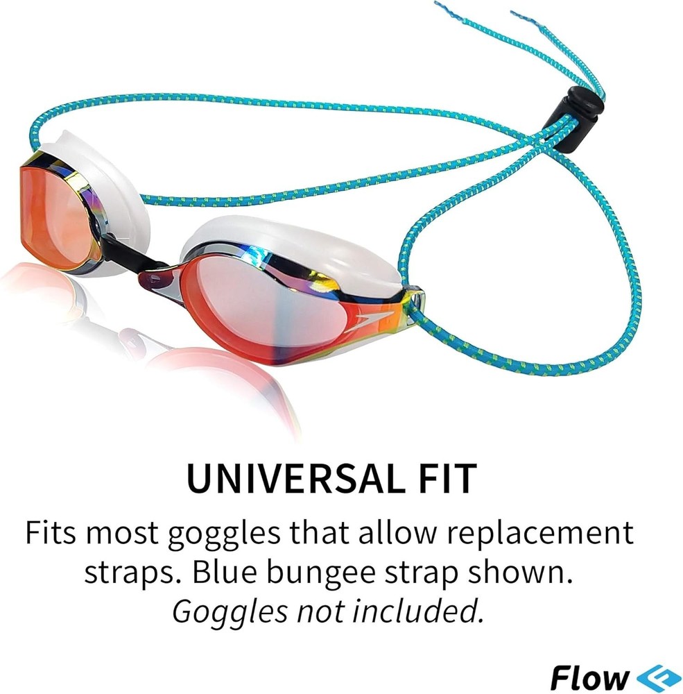 Flow Goggle Strap Kit (2-Pack) - Replacement Bungee Cord Straps For Swim Goggles