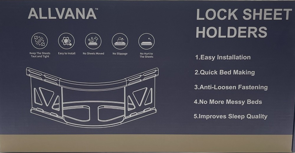 Lock Bed Sheet Holders for Corners - Keep Sheets Tight & Secure on All Bed Types