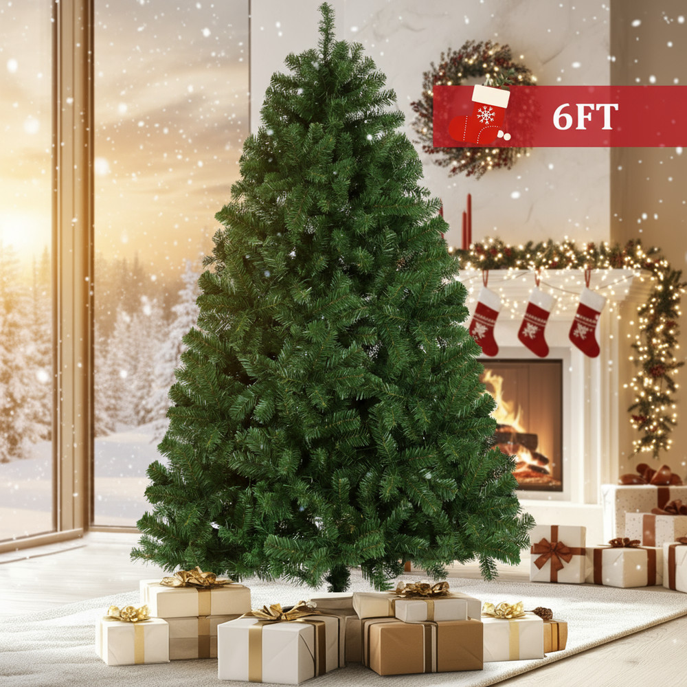 Artificial Christmas Tree 6ft Premium Hinged Spruce Holiday Decoration Tree