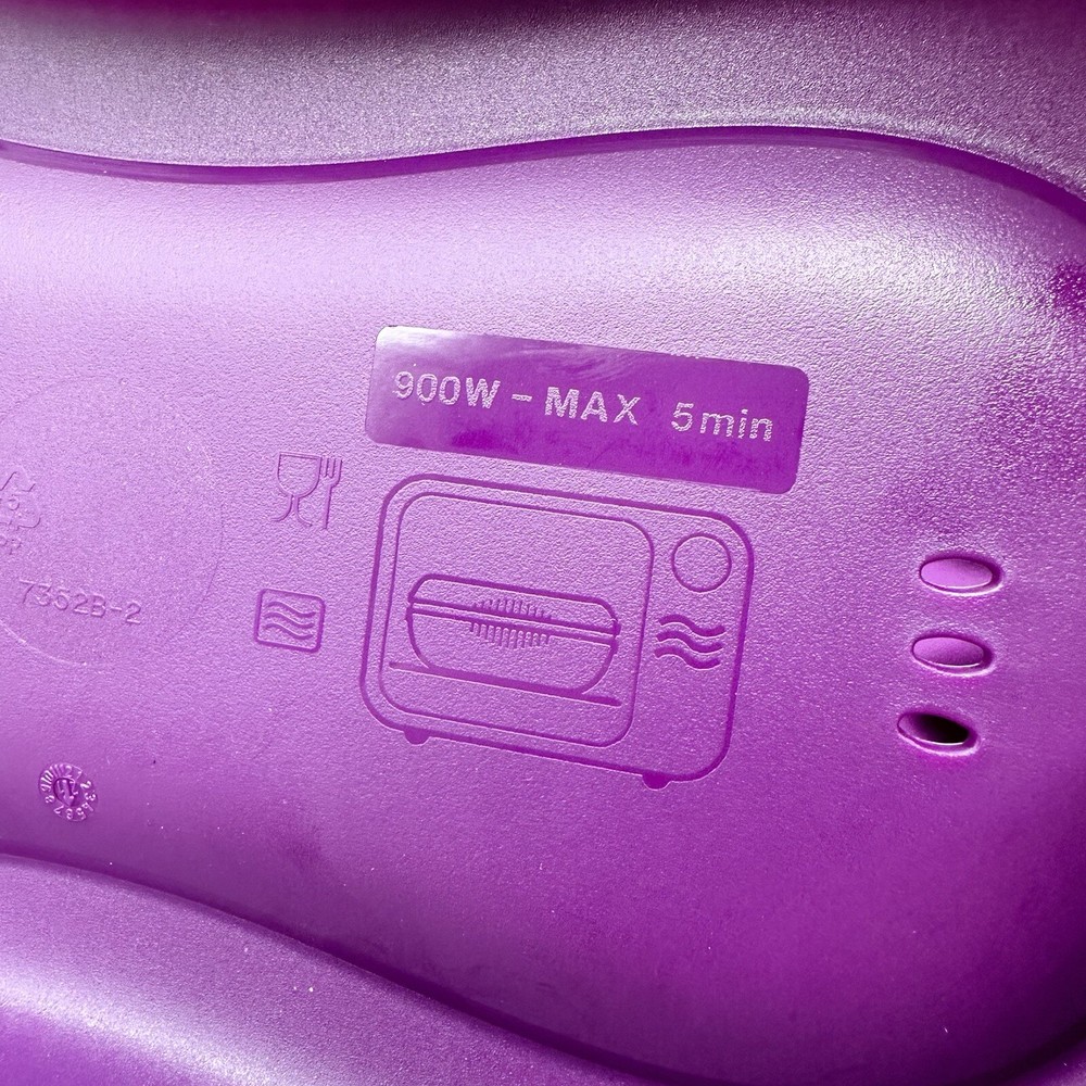 Tupperware Microwave Breakfast Maker Plus Two Egg Inserts Purple New w/ Manual