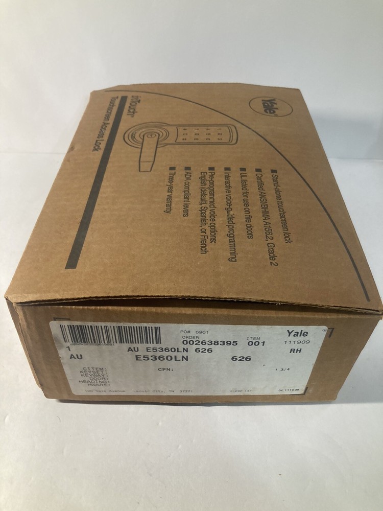 Yale inTouch Touchscreen Access Lock AU E5360LN