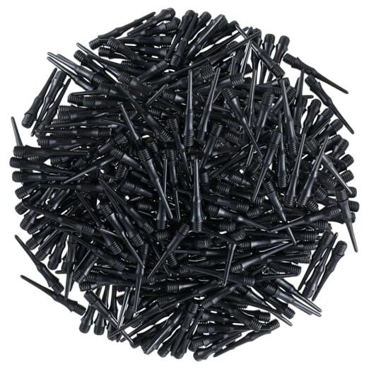 200 Pack 2BA Thread Soft Tip Dart Points Plastic Replacement Dart Tips Black