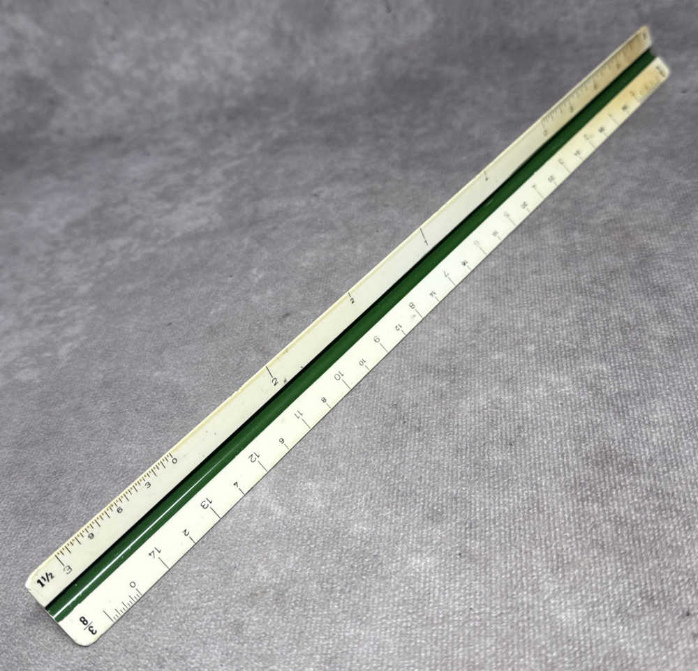 Vtg Alvin No. 240P Architect Triangular Scale Ruler US Std West Germany 12"