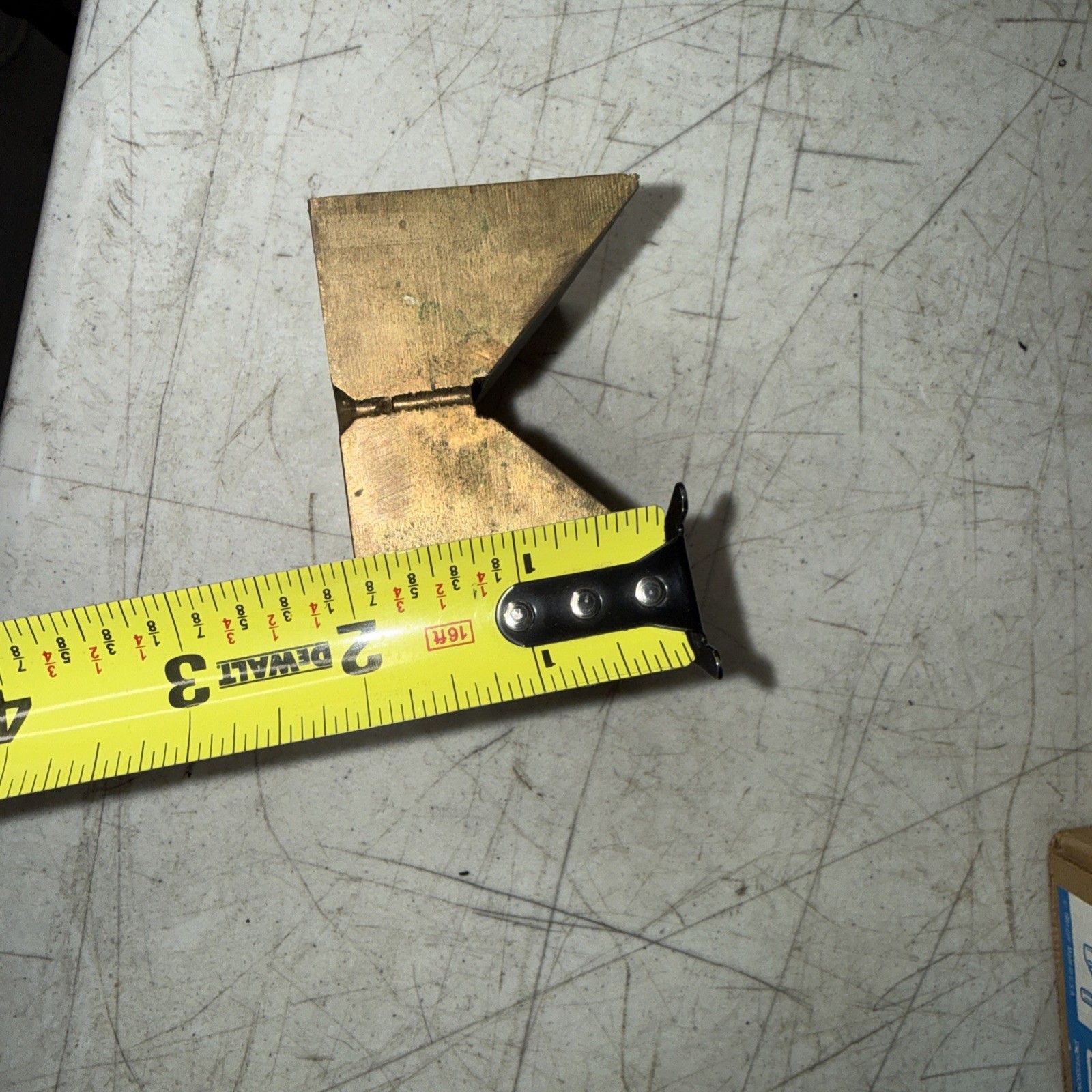 Vintage V-BLOCK 3 3/4” By 2 1/2” Made Of Solid Brass