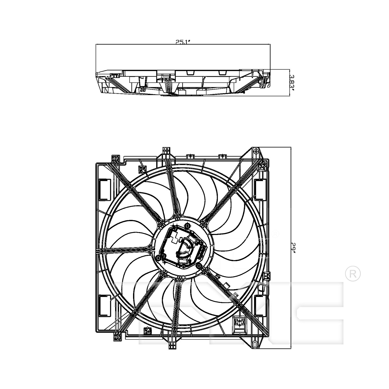 Dual Radiator Condenser Cooling Fan Assembly for 15-20 Chevy Colorado 2.5L/3.6L