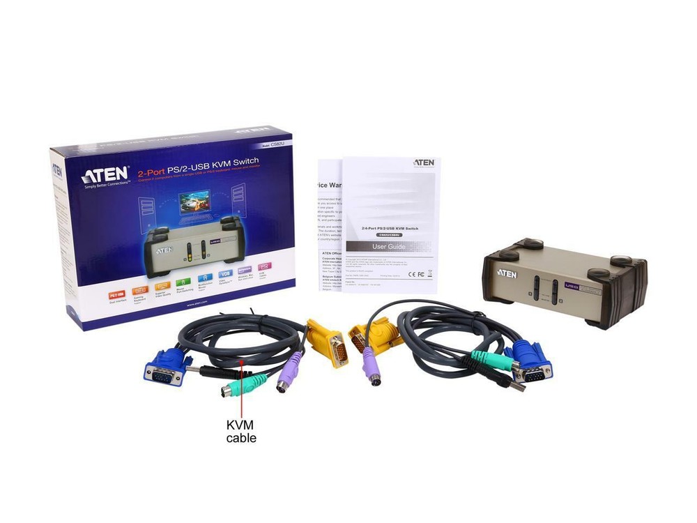 ATEN CS82U 2-Port PS/2-USB KVM Switch