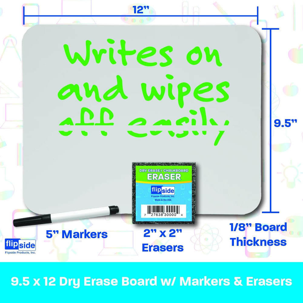 Flipside Dry Erase Board Set Class Pack White