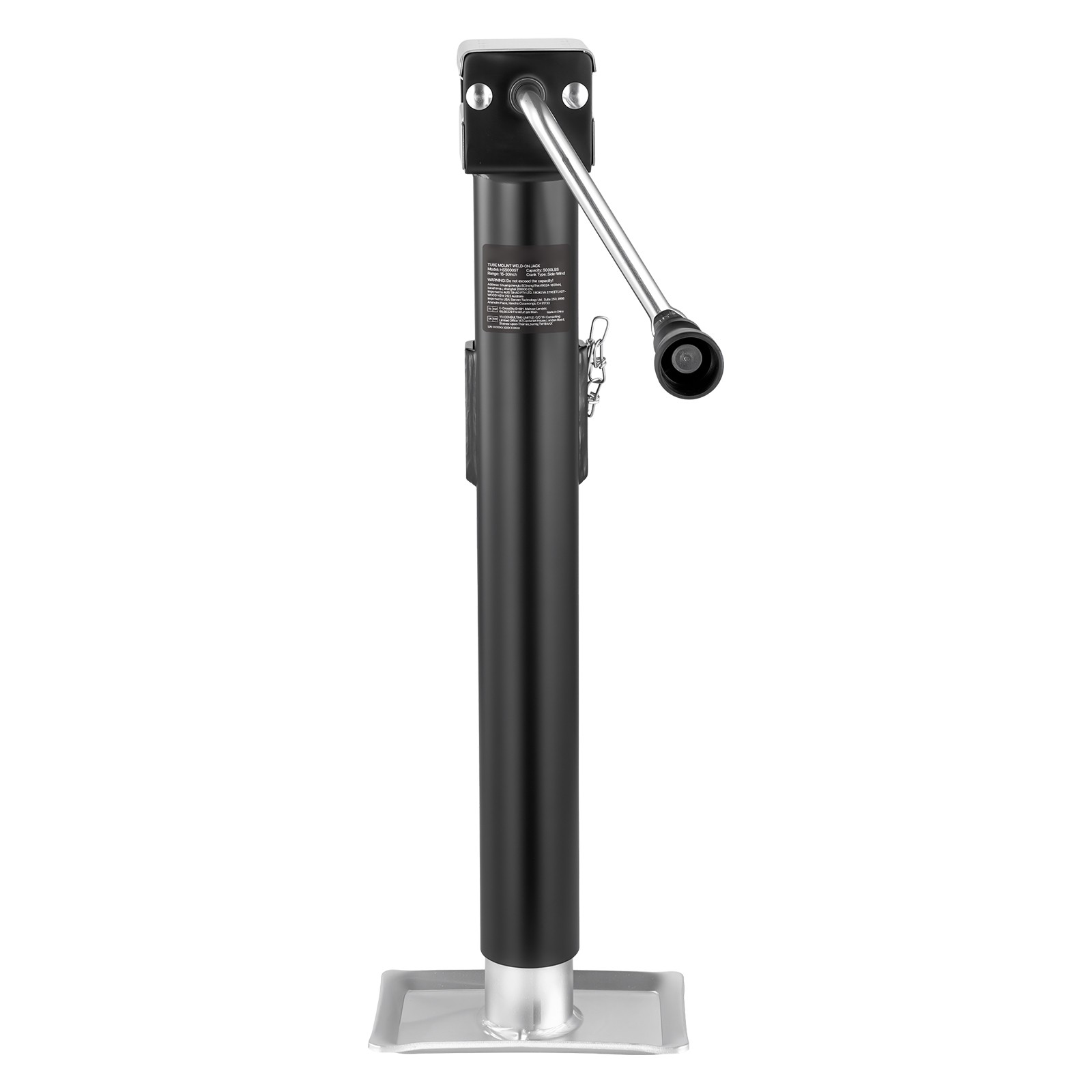 Trailer Jack Weld-on Pipe Mount Swivel Trailer Jack 5000 lbs 15" Travel
