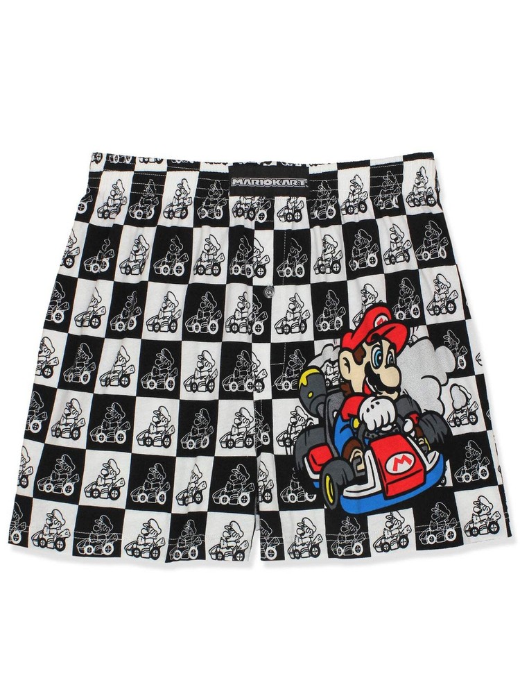 Super Mario Brothers Mario Kart Button Fly Boxer Shorts
