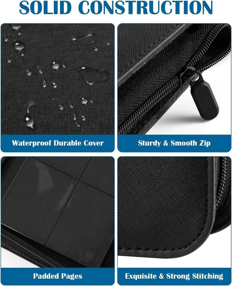 Top Loader Binder 4 Pocket for 144 Toploaders, Side Loading Toploader Binder for