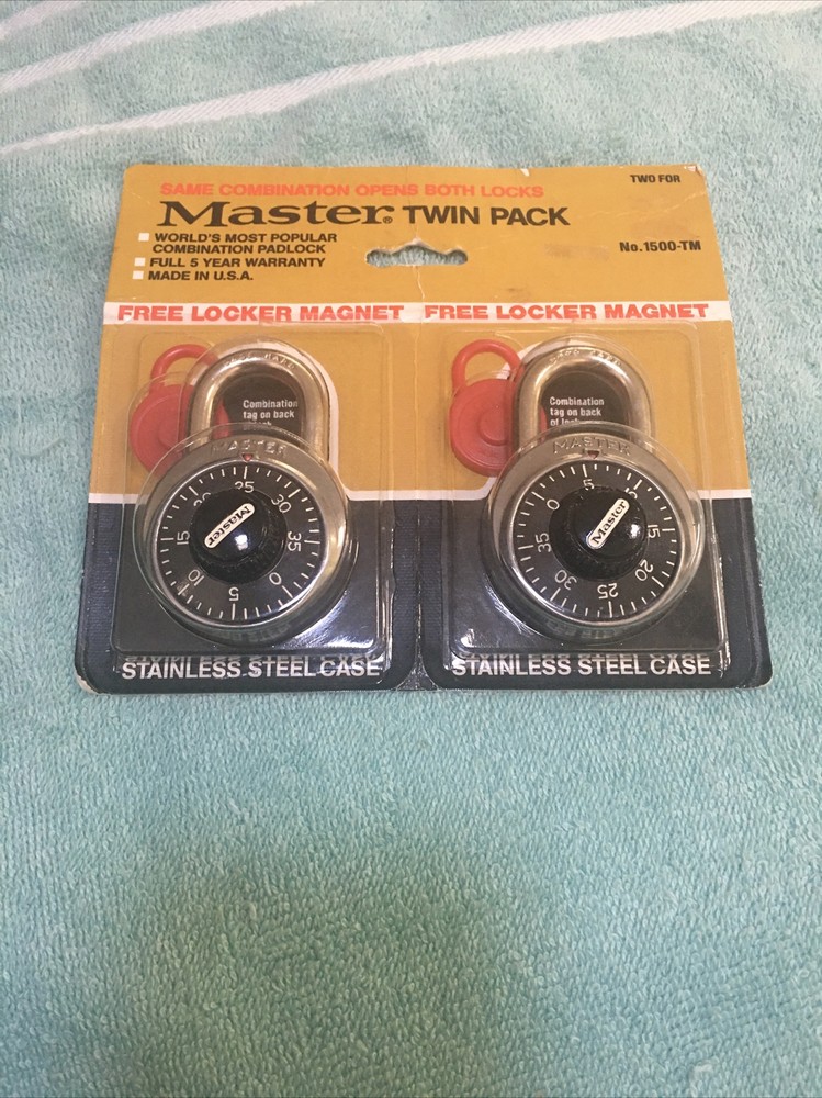 Master Twin Pack Combination Padlocks Brand New