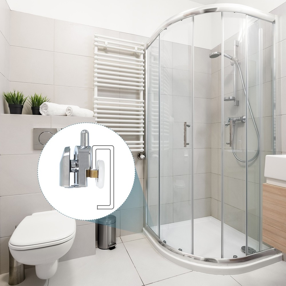 8Pcs 25mm Double Shower Door Rollers Copper Bottom Wheels Pulleys Guide Silver