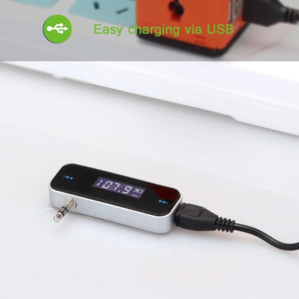 Wireless 3.5mm Music Audio FM Transmitter LCD Diaplay Handsfree car mp3