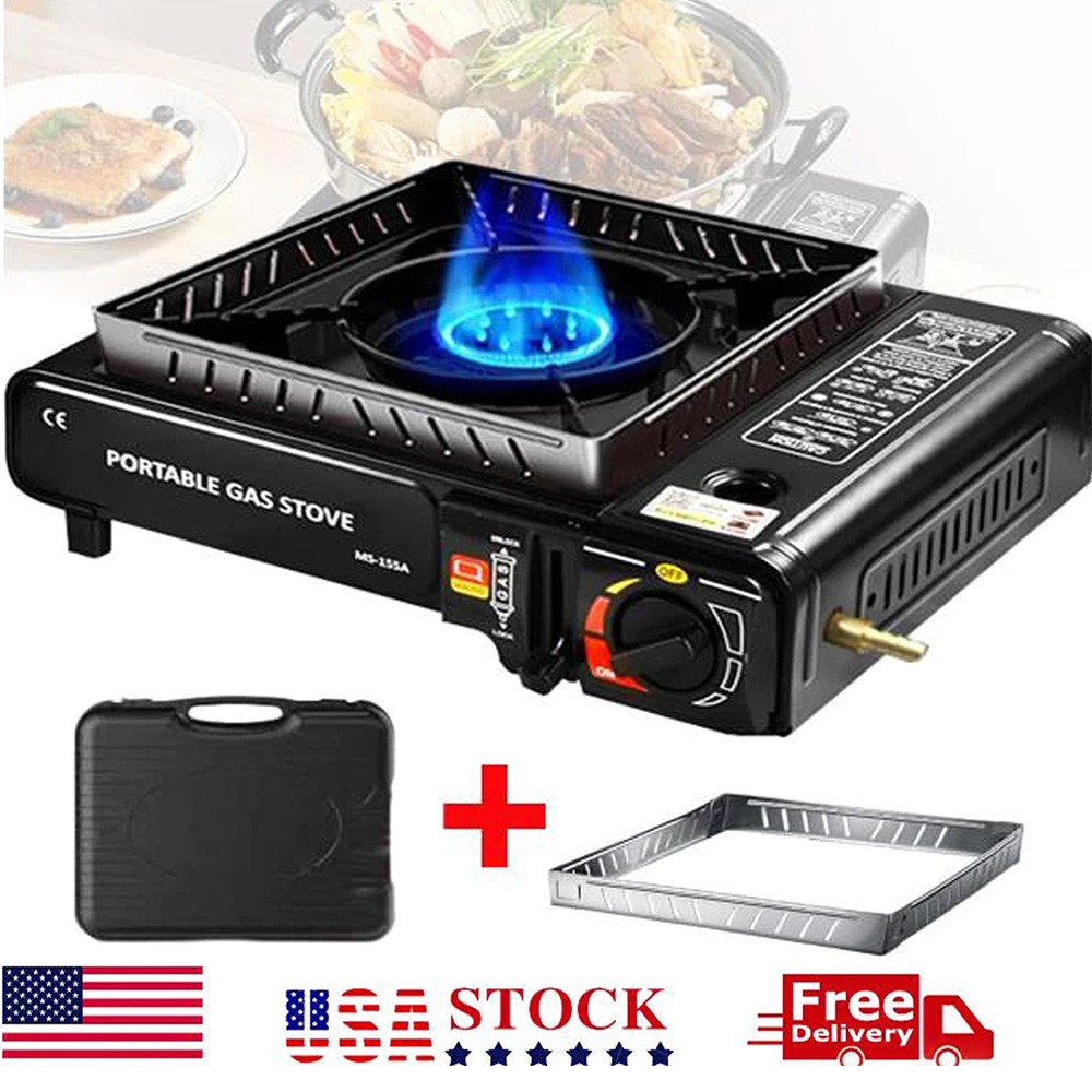 High-Power 3500W Butane Camping Stove with Brass Windproof Cooking Burners