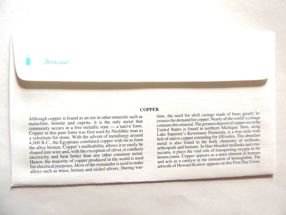 September 17th, 1992 "Copper" First Day Issue