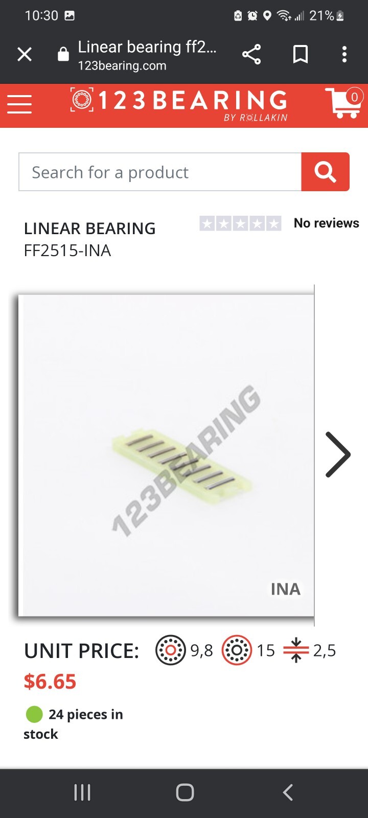 FF-2515 Bearing FF2515 x 1 each Linear Bearing FF2515-INA 36k available