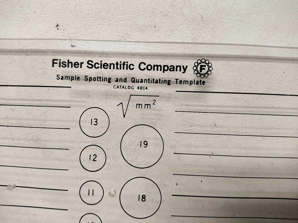 Fisher Scientific Co. 'Sample Spotting & Quantitating' Template - # 4014