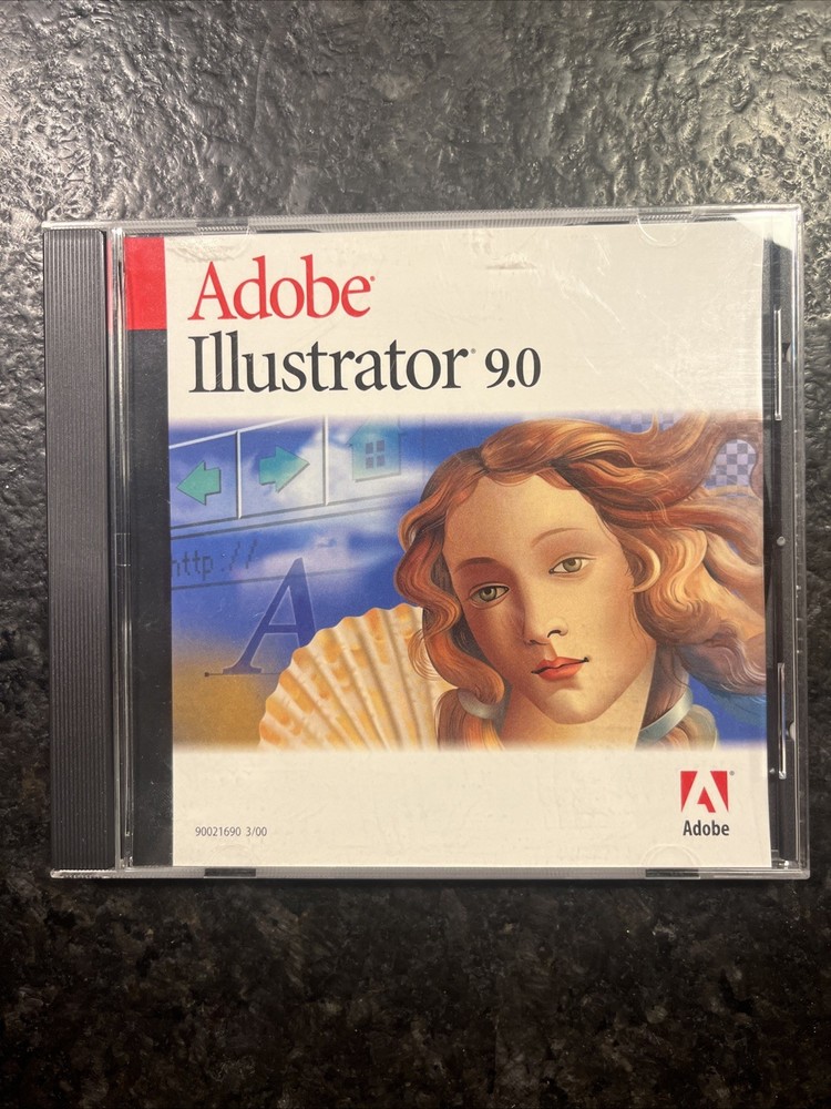 Adobe Illustrator 9 Education Version for Macintosh Mac CD W/ Serial Numbers