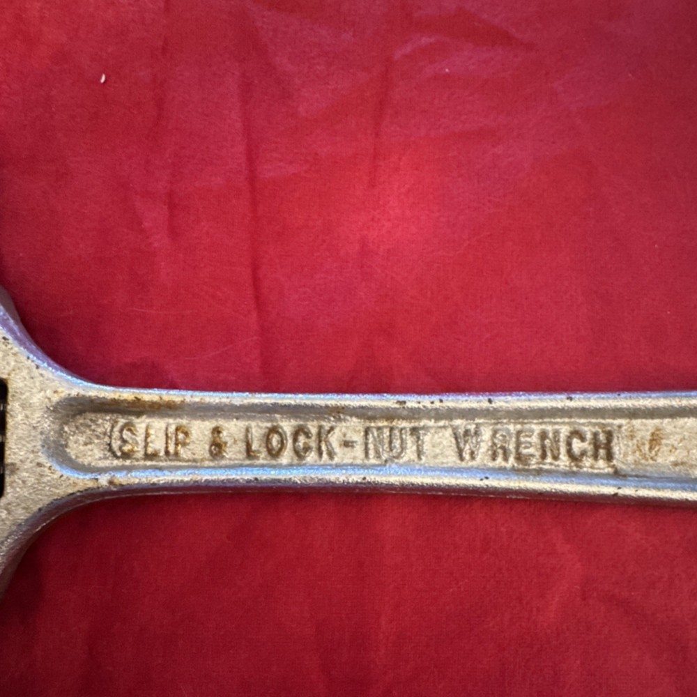 Slip & Lock-Nut Adjustable Steel Wrench Silver Single Piece Tool