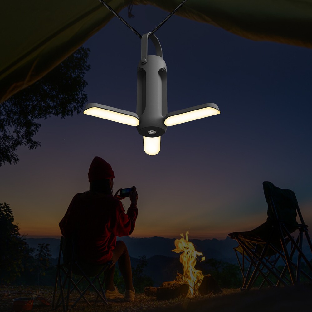 Foldable USB LED Flashlight Tent Light Rechargeable Camping Multifunctional Lamp