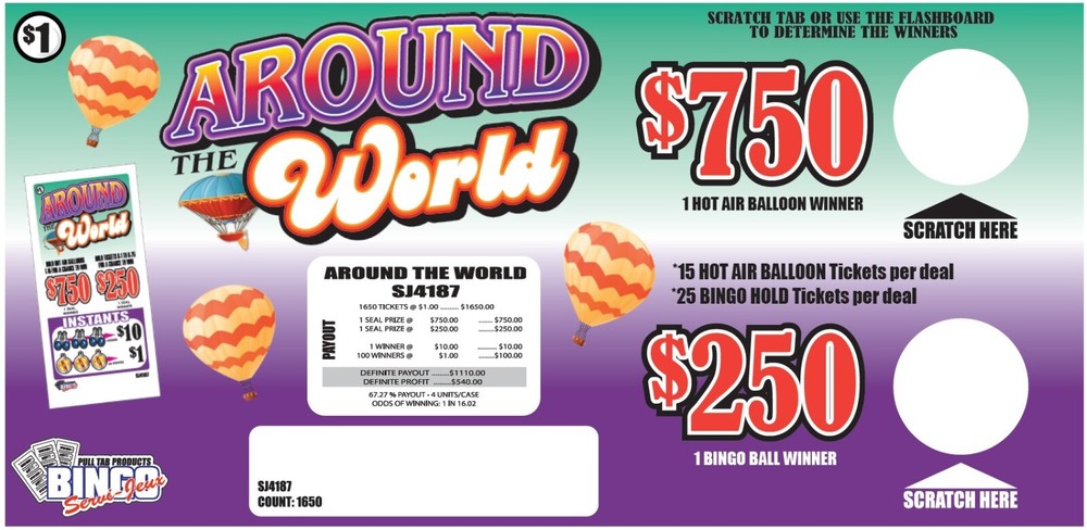 NEW pull tickets AROUND THE WORLD - Seal Card Tabs