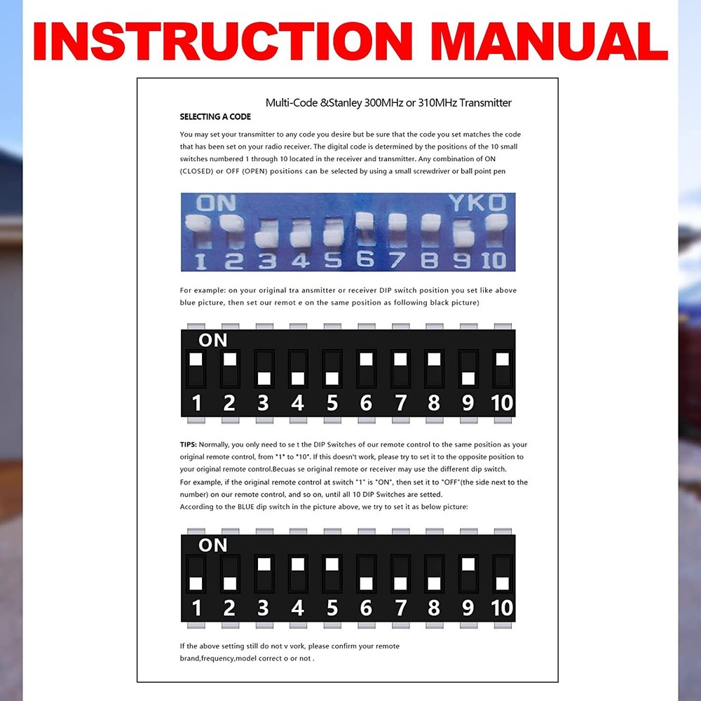 4 For Linear Multi-Code 4120 Gate Garage 1-Button Remote MCS412001 300mhz 308911