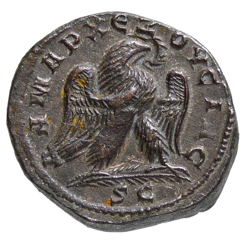 HERENNIUS ETRUSCUS/Eagle SC. Scarce Large Tetradrachm Roman Empire Coin Antioch