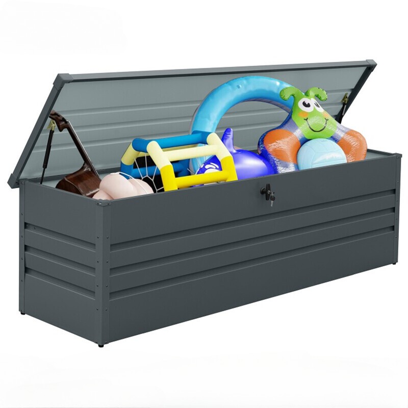 260 Gallon Outdoor Deck Box Metal Storage Box Multi-function Container Lockable