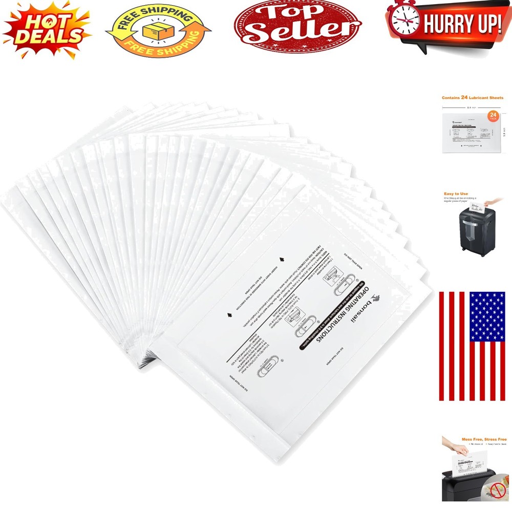 Efficient Shredder Lubricant Sheets - 24 Pack