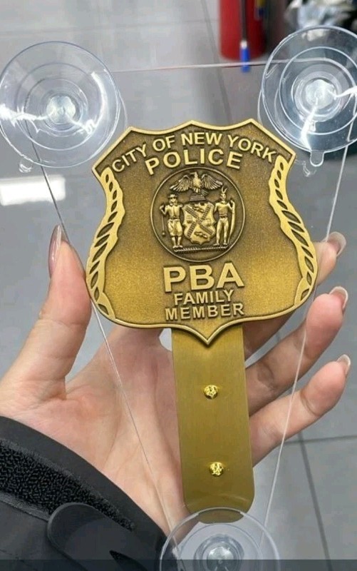 NYPD Windshield Badge Medalion Display. Family Member. Free Shipping.