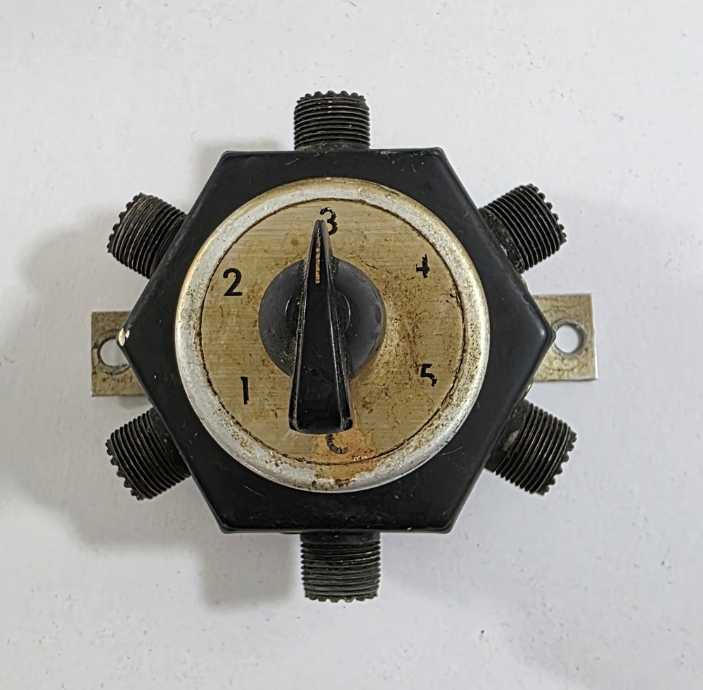 Vintage Multi-Position Coaxial Switch with Bracket