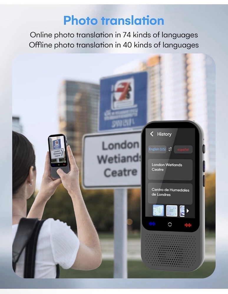 S80 Smart Voice Translator Device – Real-Time Multilingual Communication; Learni