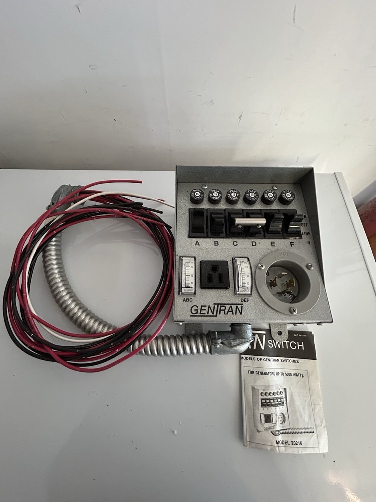 GenTran Model 20216 Manual Transfer Switch 20A 120/240 VAC Maximum Input