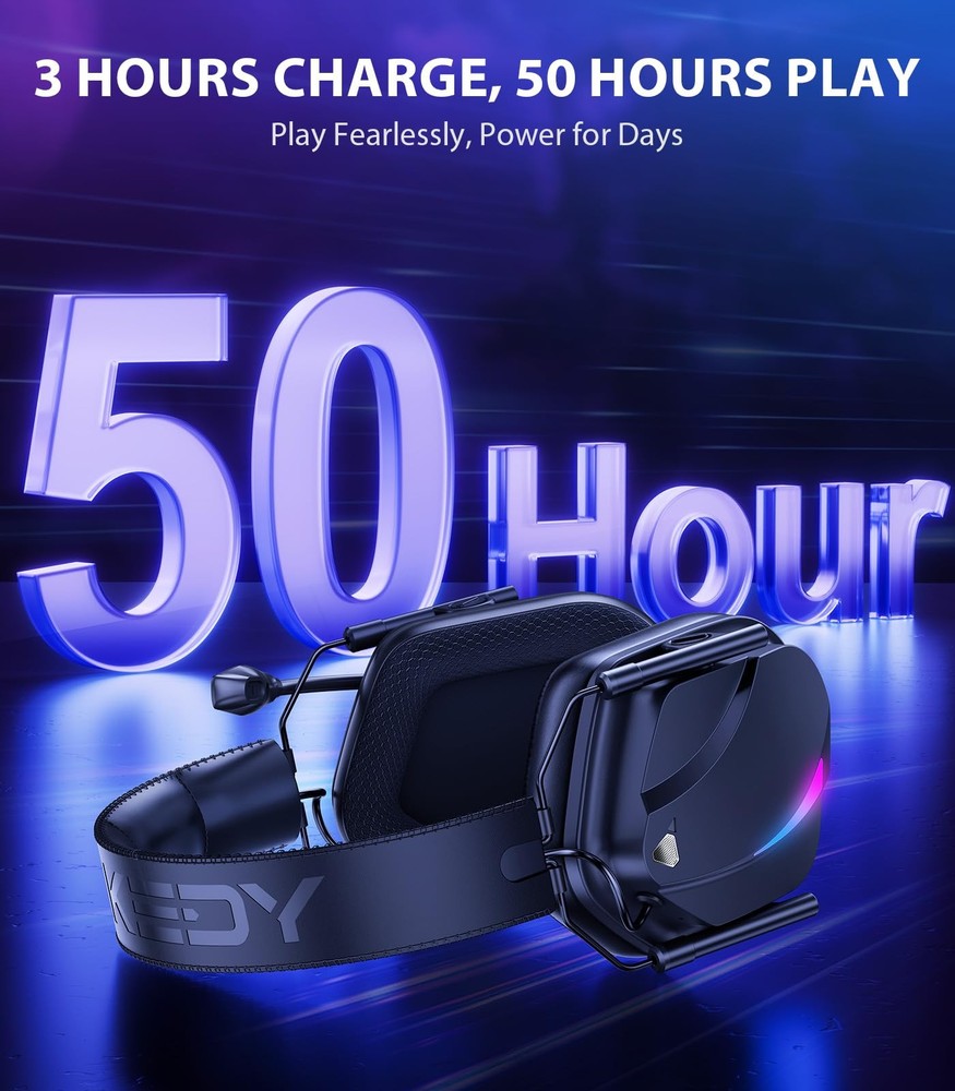 Wireless Gaming Headset for PS5, PS4, PC, 2.4GHz Low-Latency & Bluetooth 5.4 ...