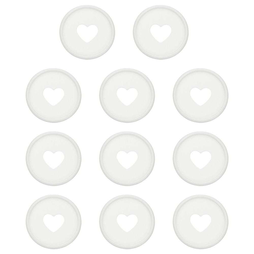 35mm Plastic Book Binding Discs, 11 Pack Expansion Discs Heart, White